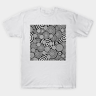 BLACK AND WHITE BULLSEYE PATTERN T-Shirt